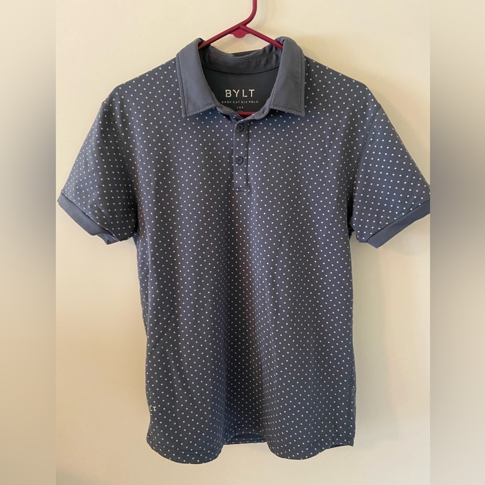 BYLT Men's Gray Polka Dot Shirt